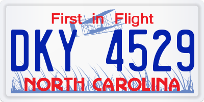 NC license plate DKY4529
