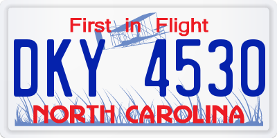 NC license plate DKY4530