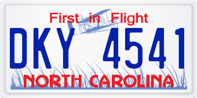 NC license plate DKY4541