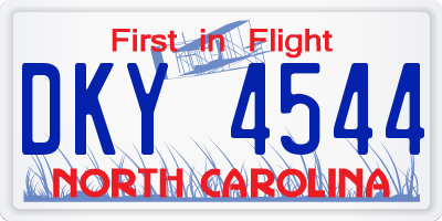 NC license plate DKY4544