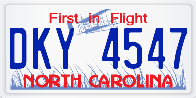 NC license plate DKY4547