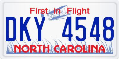 NC license plate DKY4548