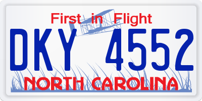 NC license plate DKY4552