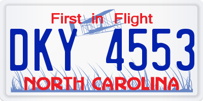 NC license plate DKY4553