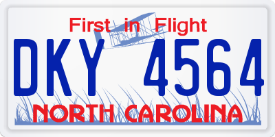 NC license plate DKY4564