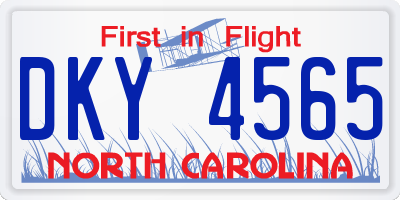 NC license plate DKY4565