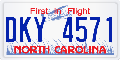 NC license plate DKY4571