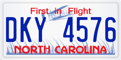NC license plate DKY4576