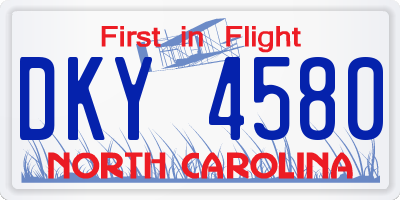 NC license plate DKY4580
