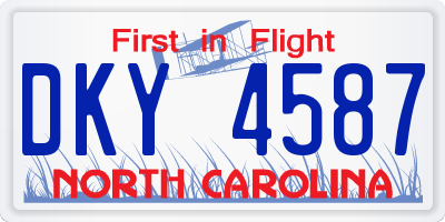 NC license plate DKY4587