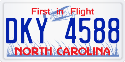 NC license plate DKY4588