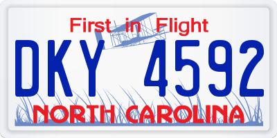 NC license plate DKY4592