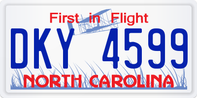 NC license plate DKY4599