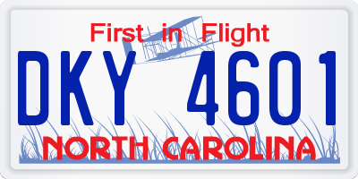 NC license plate DKY4601