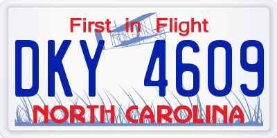 NC license plate DKY4609