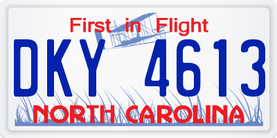 NC license plate DKY4613