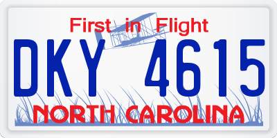 NC license plate DKY4615