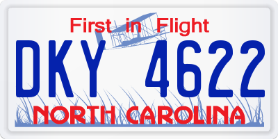 NC license plate DKY4622