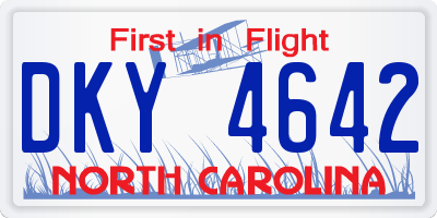 NC license plate DKY4642