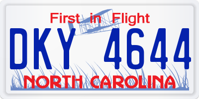 NC license plate DKY4644