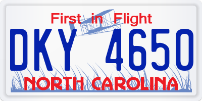 NC license plate DKY4650