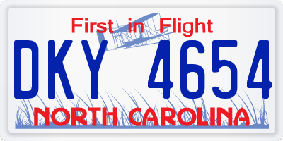 NC license plate DKY4654