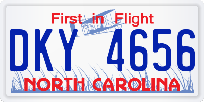 NC license plate DKY4656