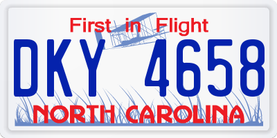 NC license plate DKY4658