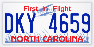 NC license plate DKY4659