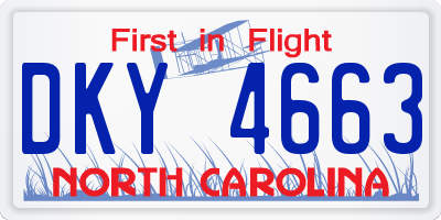 NC license plate DKY4663