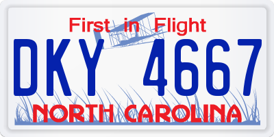 NC license plate DKY4667