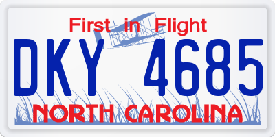 NC license plate DKY4685
