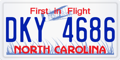 NC license plate DKY4686