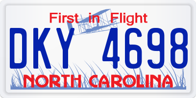 NC license plate DKY4698