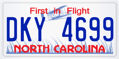 NC license plate DKY4699
