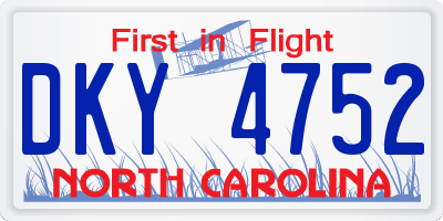 NC license plate DKY4752