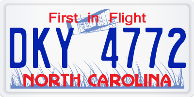 NC license plate DKY4772