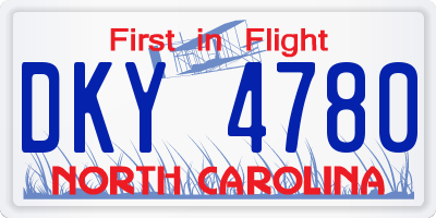 NC license plate DKY4780