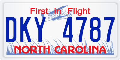 NC license plate DKY4787