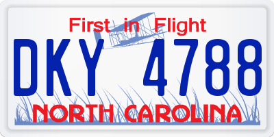 NC license plate DKY4788