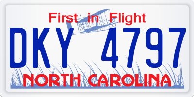 NC license plate DKY4797