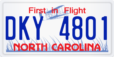 NC license plate DKY4801