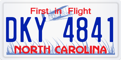 NC license plate DKY4841