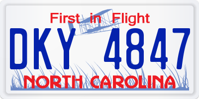 NC license plate DKY4847