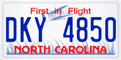 NC license plate DKY4850