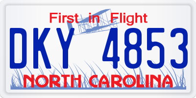 NC license plate DKY4853