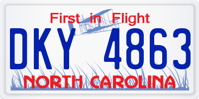 NC license plate DKY4863