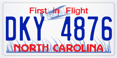 NC license plate DKY4876