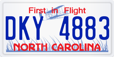 NC license plate DKY4883