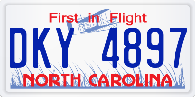 NC license plate DKY4897